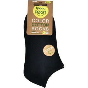 AGIVA Къси чорапи agiva happy foot, Натурален памук, Черни, Размер 35-38 (agiva-003)