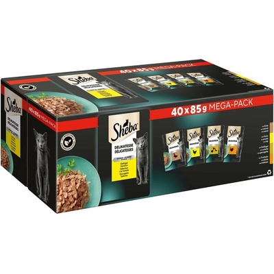 Sheba Delikatessen multipack variac, drůbež v želé, 40 x 85 g