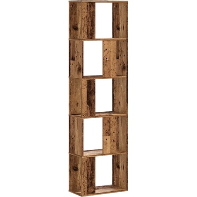 Knihovna 5patrová old wood 45x23,5x162,5 cm kompozitní dřevo