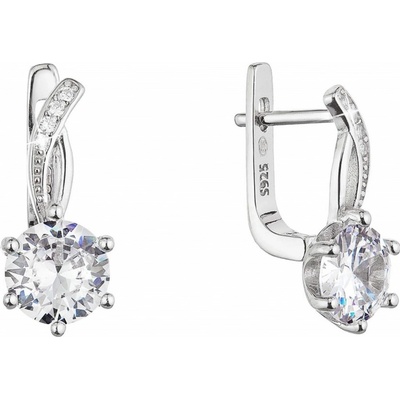 Evolution Group Elegantné strieborné náušnice s čírym zirkónom 11461.1