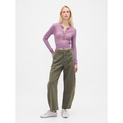 GAP Средно седящи панталони Twill Barrel GAP GAP | Zelen | ЖЕНИ | 14