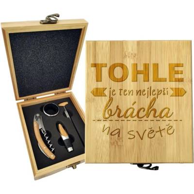 Sablio Dárková sada na víno Tohle je ten nejlepší brácha na světě: 147×168×49 mm