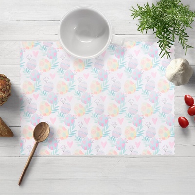 Biante Veľkonočné teflónové prestieranie TF-073 Pastelové kraslice na bielom 35x45 cm