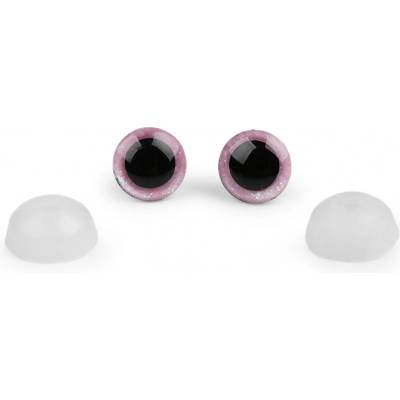 Prima-obchod Oči glitrové s pojistkou Ø12 mm, barva 4 růžová dětská