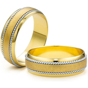 Image 1 of SAVICKI Сватбени халки: двуцветно злато, полукръгъл профил. 6 мм