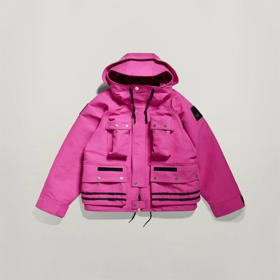 G Star Риза с дълъг ръкав G Star Men's E Photographer Hooded Long Sleeve Overshirt - Fuchsia