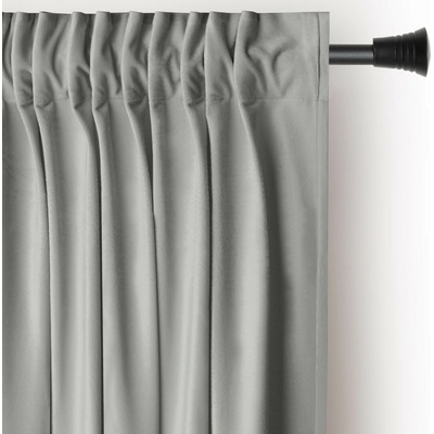 Záves AmeliaHome Velvet s multifunkčnou páskou 140x270 cm strieborný, veľkosť 140x270