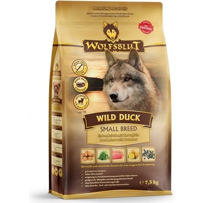 Wolfsblut WILD DUCK SMALL BREED - Duck Meat with Potatoes - храна за кучета, БЕЗ ЗЪРНО с Патешко месо и картофи, за мини породи, Германия - 7, 5 кг - WB761491