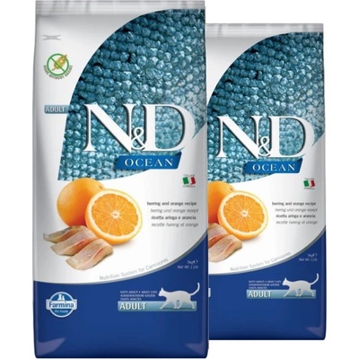 N&D Ocean Adult Cat Neutered Herring & Orange 2 x 5 kg