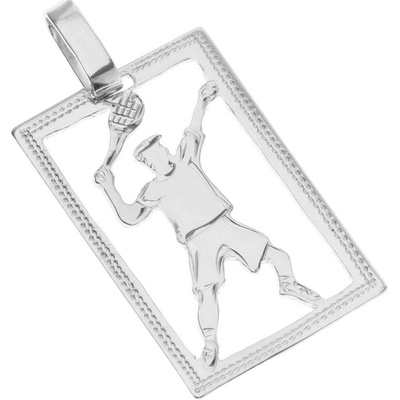 Argento Strieborný prívesok tenista s ručným gravírom 85940
