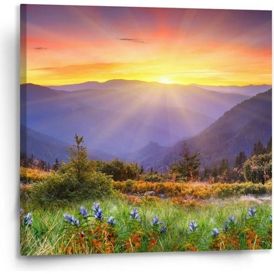 Sablio Obraz Západ slunce nad lesem - 110x110 cm