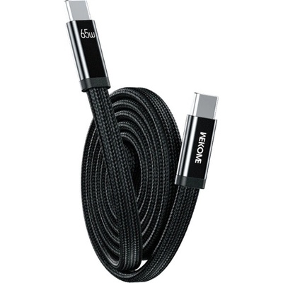 Wekome WDC-C20 magnetický opletený nabíjací a dátový USB-C na USB-C 1m černý
