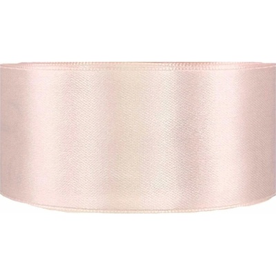 Saténová stuha oboustranná 25m x 38mm perlová růžová