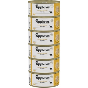Applaws Консерва за котки с пилешки гърди в бульон 6 x 156 г