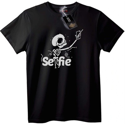 NOONEBRAND Тениска Скелет селфи - 6XL, Black