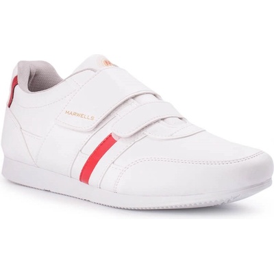 Marwells Мъжки кожени обувки - Бели с Червен 20210835570 (334135_Бяло)