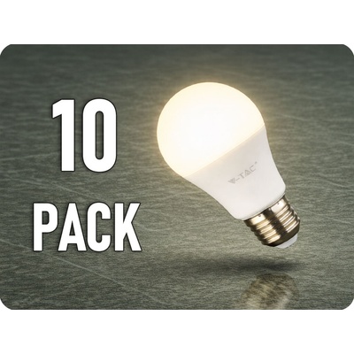 V-TAC LED žárovka E27, 10,5W, 1055lm, A60/10-PACKNeutrální bílá