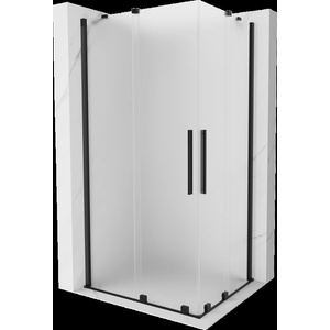 Mexen Velar Duo плъзгаща се душ кабина 90 x 80 см, матирано стъкло, черна - 871-090-080-32-70 (871-090-080-32-70)