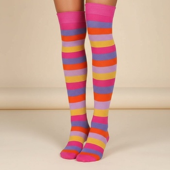 Свежи дамски 7/8 чорапи на райе