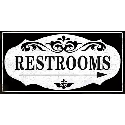 Plechová ceduľa značka Restrooms 30,5cm x 15,5cm Plechová tabuľa