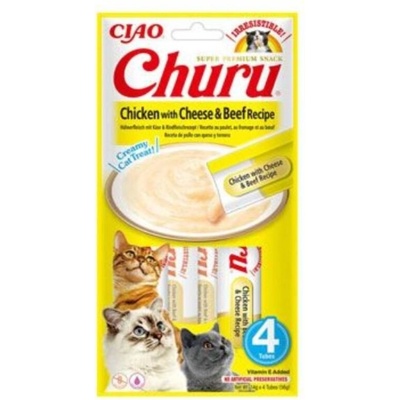 Inaba Churu Pyre cat kura so syrom a hovädzím mäsom 4 x 14 g