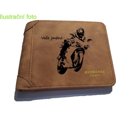 Pánská moto silniční jezdec s vaším jménem hnědá