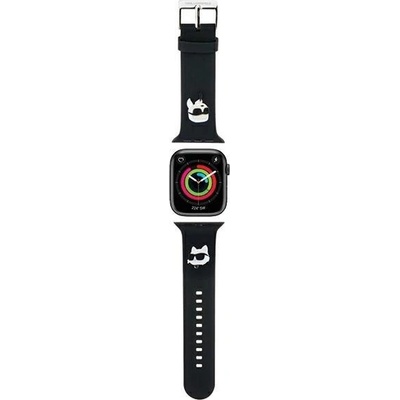 Karl Lagerfeld Karl Lagerfeld 3D Rubber Karl&Choupette Heads каишка за Apple Watch 42/44/45/49mm, черен