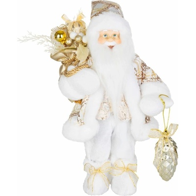Dekorácia MagicHome santa, textil, zlatý, 28x37x80 cm