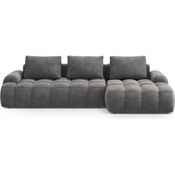 Cosmopolitan Design Сив кадифен сгъваем/с място за съхранение ъглов диван (десен ъгъл) Linz - Cosmopolitan Design (COS_RCF_120_F1_LINZ5)