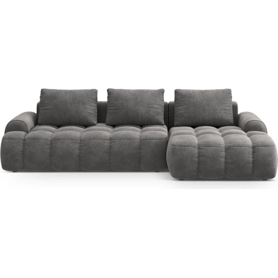 Cosmopolitan Design Сив кадифен сгъваем/с място за съхранение ъглов диван (десен ъгъл) Linz - Cosmopolitan Design (COS_RCF_120_F1_LINZ5)