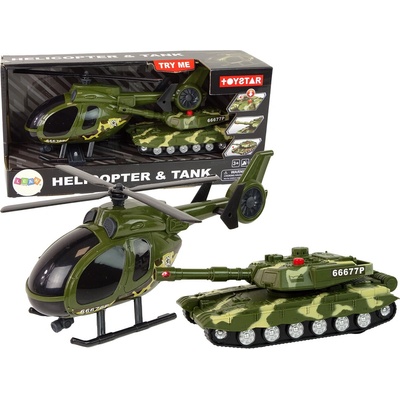 mamido Vojenská sada tank a helikoptéra s frikčným pohonom