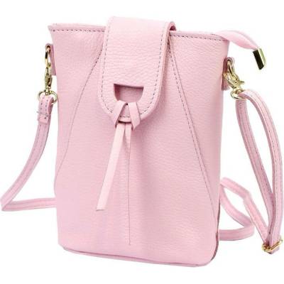 Růžová kožená crossbody kabelka na výšku L37212