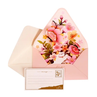 Луксозна 3d картичка - Букет Цветя (К86296-6)