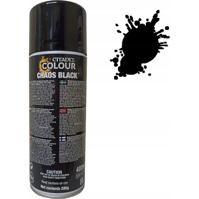 GW Citadel Spray Paints: Chaos Black Spray 400ml