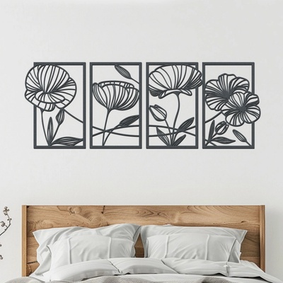 dřevo života Dřevěný obraz Makovice Zvolte barvu dekoru: Antracitová, Rozměry (cm): 82x30