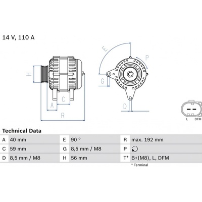 Alternátor BOSCH 0 986 045 390