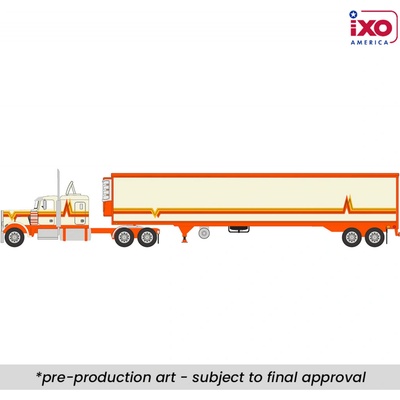 IXO Peterbilt 359 1973 s návěsem Oranžová/Krémová 1:43