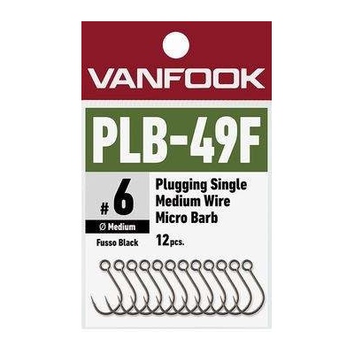 Vanfook PLB-49F Plugging Single Medium Wire Micro Barb vel.6 12 ks