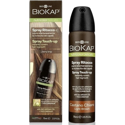 Biosline Biokap Delicato Spray Touch Up Nutricolor Hnědá světlá 75 ml