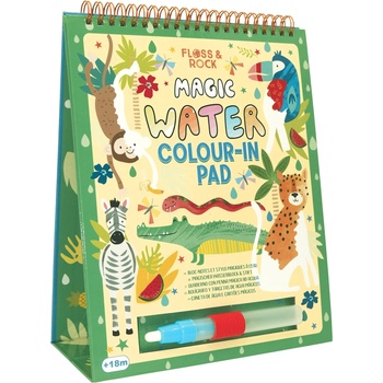Floss&Rock Книжка за оцветяване с вода - Magic Water, Floss&Rock - Джунгла (43P6393)