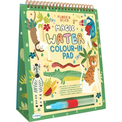 Floss&Rock Книжка за оцветяване с вода - Magic Water, Floss&Rock - Джунгла (43P6393)