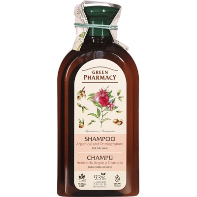 Green Pharmacy Hair Care Argan Oil & Pomegranate šampón pre suché vlasy 0% Parabens Artificial Colouring SLS SLES 350 ml
