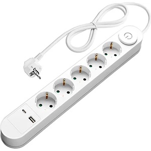 OPTONICA 5 Plug + 2 USB 1,5 m Switch (7618)
