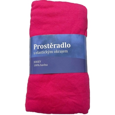 Jerry Fabrics Prostěradlo Jersey Malinová Bavlna 90x200