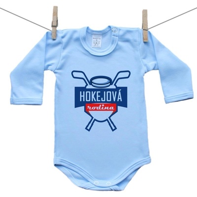 Boodyy Modré body s dlhým rukávom Hokejová rodina