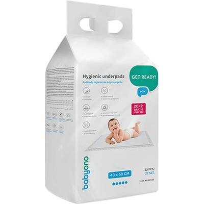 BabyOno Get Ready Hygienic Underpads еднократни подложки за смяна на пелените 40 x 60 cm 22 бр