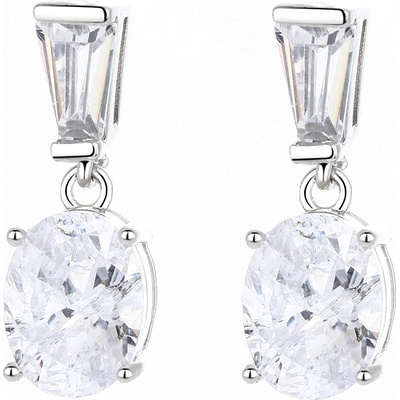 DELIS Сребърни обеци, jw797, модел с бели цирконии, родиево покритие (jw797)