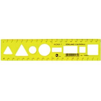 Optima Шаблонна линийка OPTIMA гъвкава жълта 20cm 53066 (53066)