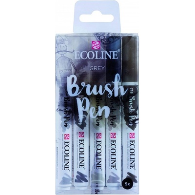Akvarelové pera Ecoline Brush Pen Grey 5 dílná sada – Sleviste.cz