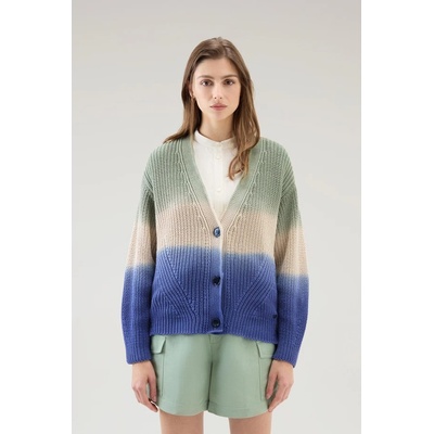 Woolrich DIP DYED CARDIGAN zelená